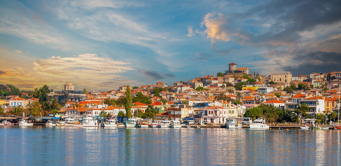 Cunda Island coastline view in Ayvalik Town of Turkey
