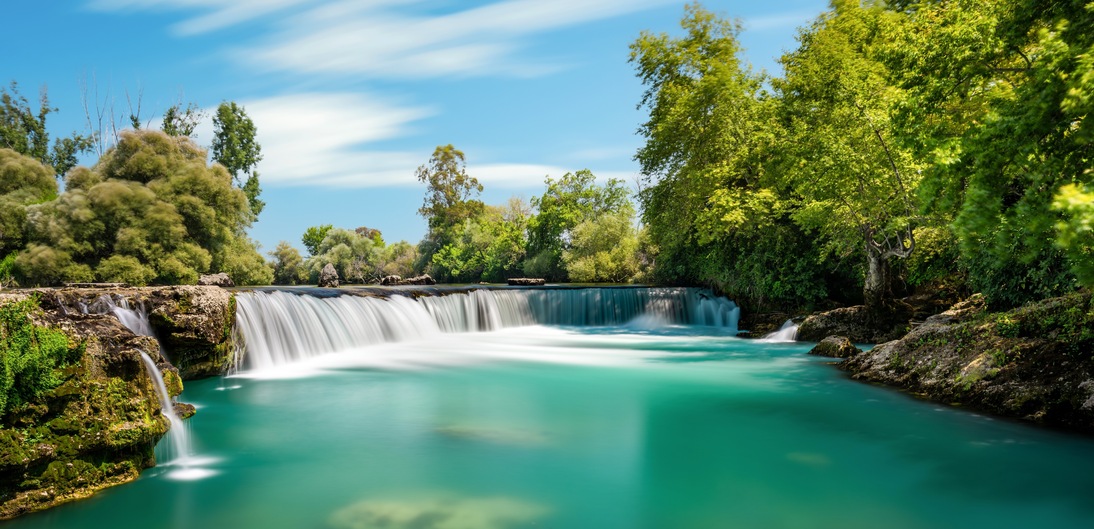 Long exposure image of the world-famous Manavgat Waterfall (Manavgat Selalesi) in Antalya Manavgat